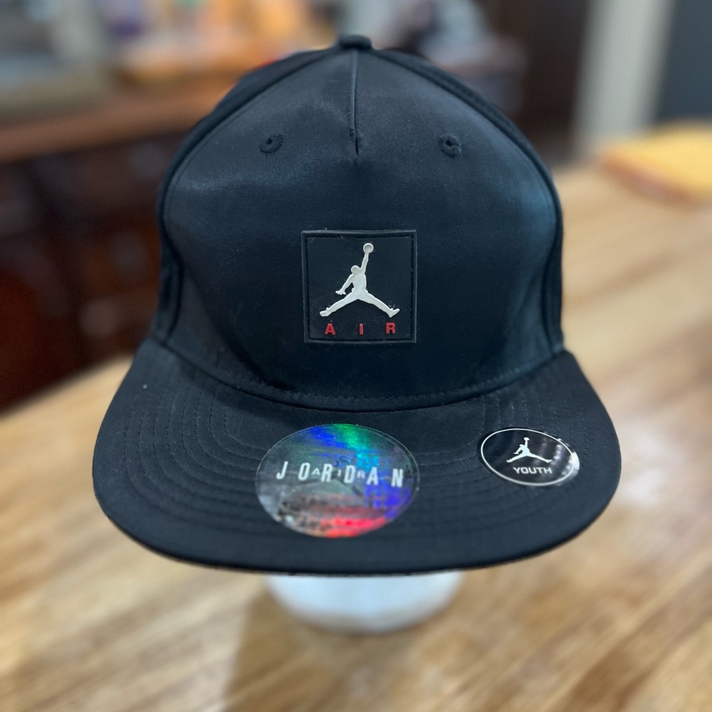 NWT Jordan Air Black Cap with Logo